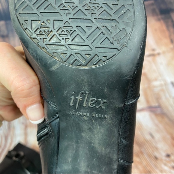 Anne Klein kitten heel black knee high boots - Picture 5 of 9